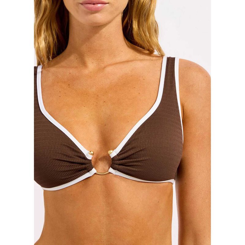 Seafolly Beach Bound Ring Front Triangle Bikini Top image number 3